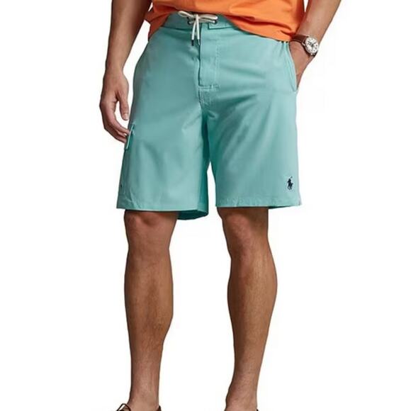 NWT Polo Ralph Lauren Traveler Solid Swim Trunks Core Replen Blue small - Picture 1 of 6